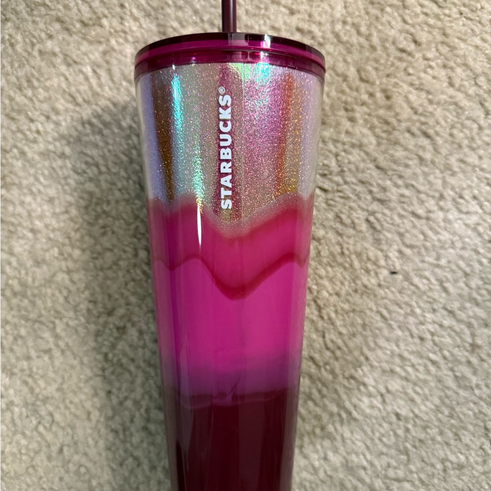 Starbucks Pink Ombre Glitter Tumbler